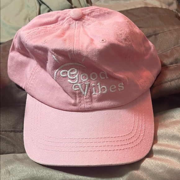 Pink 'Good Vibes' Baseball Cap - Picture 3 of 3